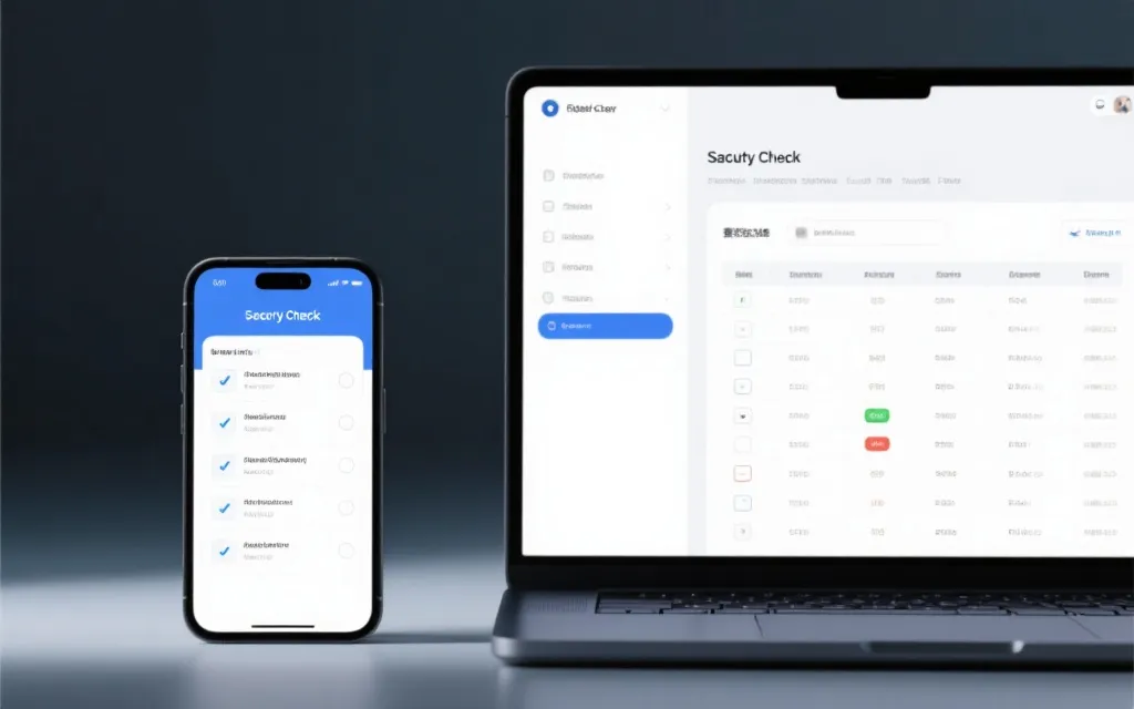 手机与笔记本上的安全检查清单与观赛计划