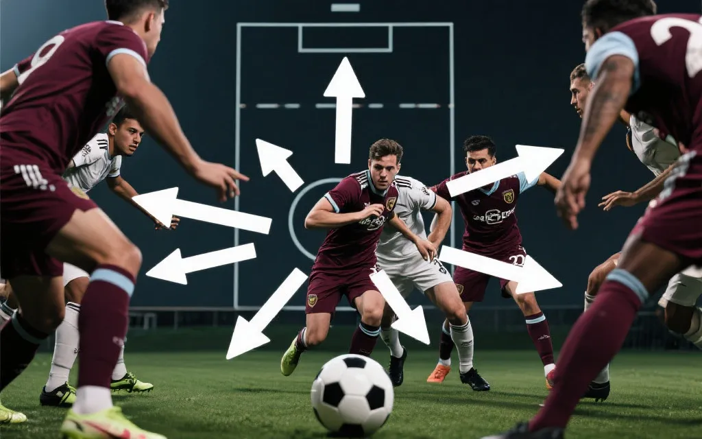 高位逼抢与反抢场景示意：球员压迫与传球线路